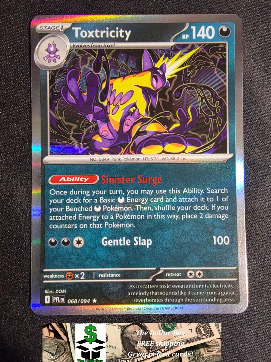 toxicity pokemon card Pokemon Phantasmal Flames Toxtricity REVERSE HOLO #068/094
