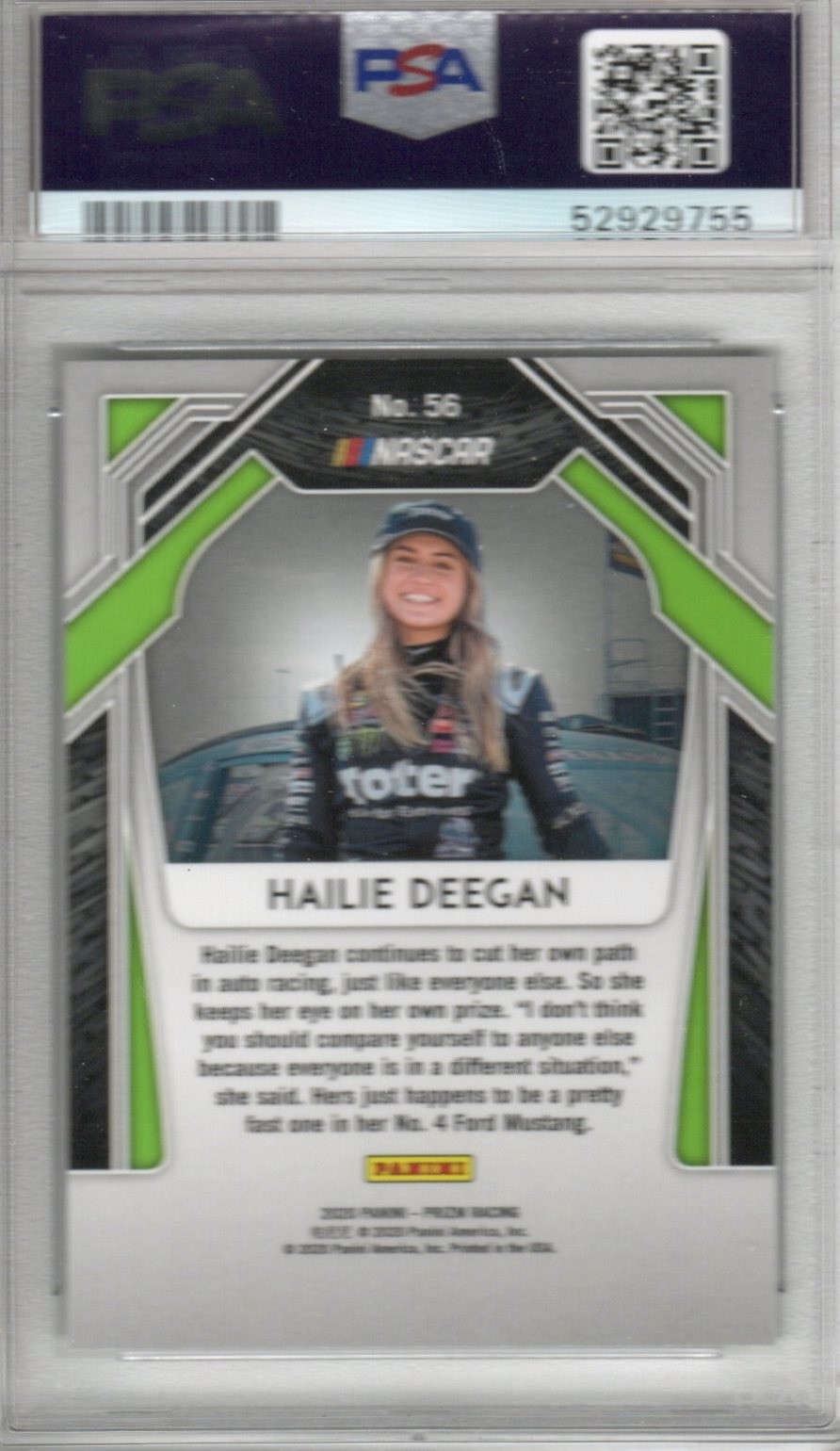 2020 PRIZM RACING Hailie Deegan ROOKIE CARD #56 GRADED PSA 9 MINT! view 2