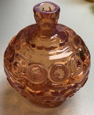 LE Smith Pink Opal Footed Candy Dish Rare. Mint Condition.