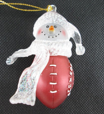 Clemson Tigers Football Acrylic Snowman Christmas Ornament 2.5