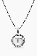 $595 DAVID YURMAN SS INITIAL  T DIAMOND NECKLACE!
