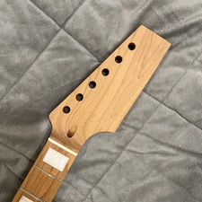 Roasted Maple Guitar Neck, Fits Strat Style, 9.5 radius, half paddle, BLOCK,