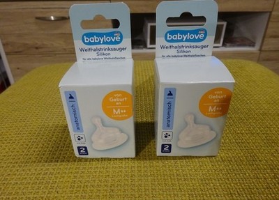 4 babylove Weithalstrinksauger, ab Geburt, Universalgröße M, Anti Kolik