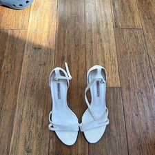 Charles David  White Leather Chaos 70 Sandal Heels