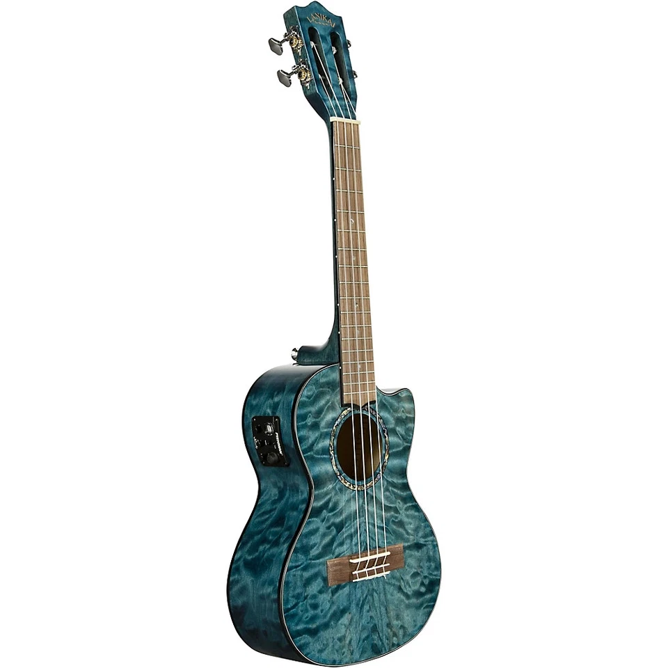 Ukelele Lanikai QM-CET Acolchado Arce Tenor A/E Transparente Azul 197881351533 RF Foto 3 de 3