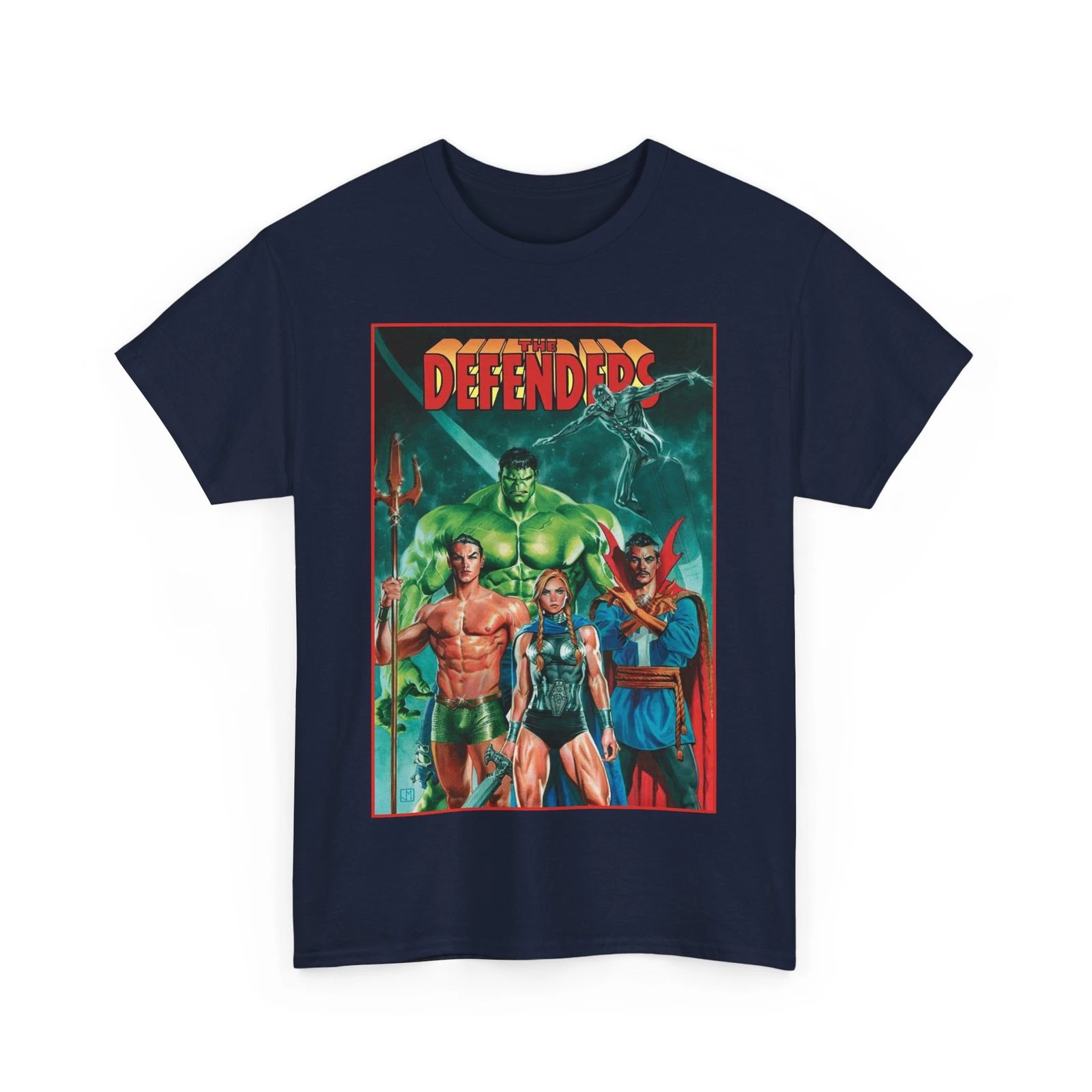 Defenders T-Shirt - Dr Strange, Valkyrie, Hulk, Namor, Silver Surfer - Marvel