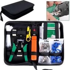 9-Piece RJ45 Crimping Tool Kit with Case CAT5/6 Lan Cable Network Tester Repair