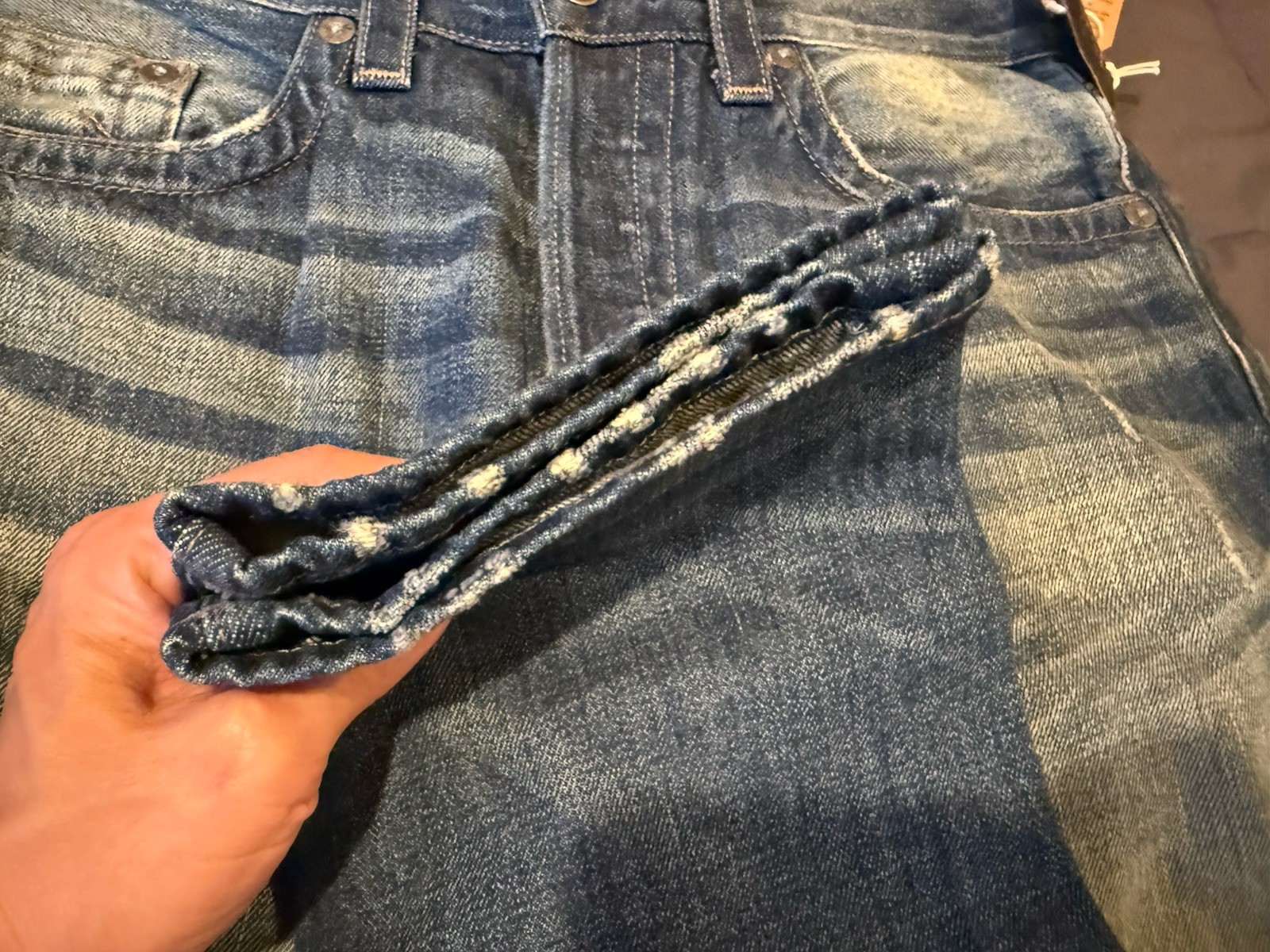 NWT $228 True Religion Dean Modern Dapered Jeans Quick Fade Denim 32 X 32 USA thumbnail 15