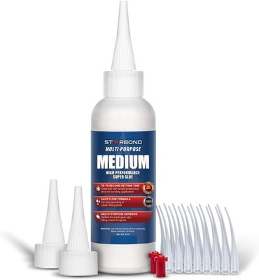 Starbond 4 oz Medium Super Glue Pro Kit - Multi-Purpose Premium CA Glue, 150 cPs