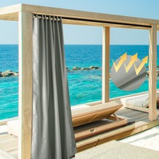 2 Pcs 54"x120" Outdoor Curtain Drape Tab Top UV30 Patio Pergola Backyard
