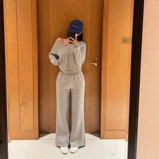 ENNUEL Women's Long Grey One-Shoulder Pocket Set-up