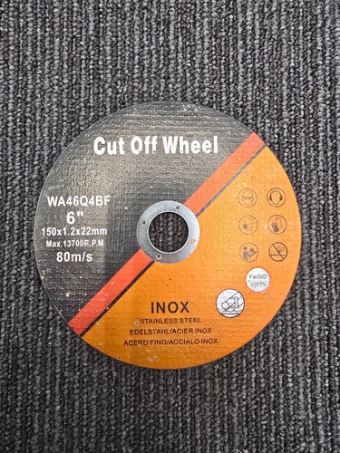 (QTY 8) INOX WA46Q4BF: Stainless Steel 6" Cut Off Wheel Cutting Discs 80m/s - Picture 1 of 8