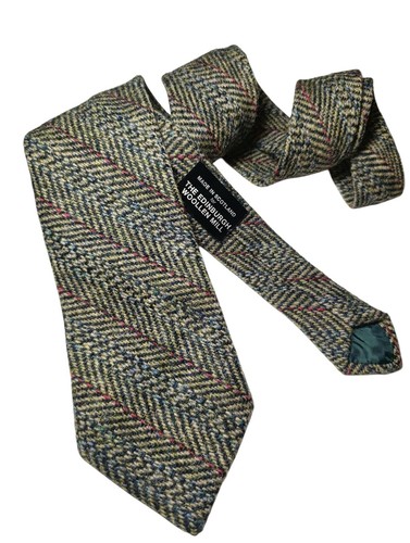 Harris Tweed Tie Luxury Wool Made In Scottish Rare 9 Cm Wide Perfect Handmade - Foto 4 di 10