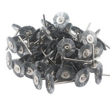50 Pcs T Shape Wire Brush Set 1/8'' Shank Stainless Steel Wire Brushes for Ro...