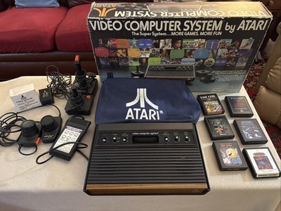 Vintage ATARI CX-2600 Console w/Orig Box Untested plus 6 games PAC-MAN 1978