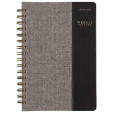 AT-A-GLANCE 2025 Planner, Weekly Monthly, 5-1/2" x 8-1/2", 208 pages, Black
