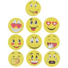 Sticky Notes, Cute Smile Face Self-Stick Removable Note Pads - 10 Yellow