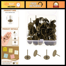 50Pcs Decorative Upholstery Thumb Tacks, 3/4" Flat Head Push Pins for Furniture,