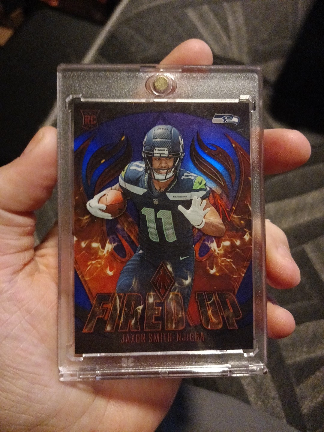 2023 Panini Phoenix Jaxon Smith-Njigba Fired Up Purple #/99 Rookie #FU-12