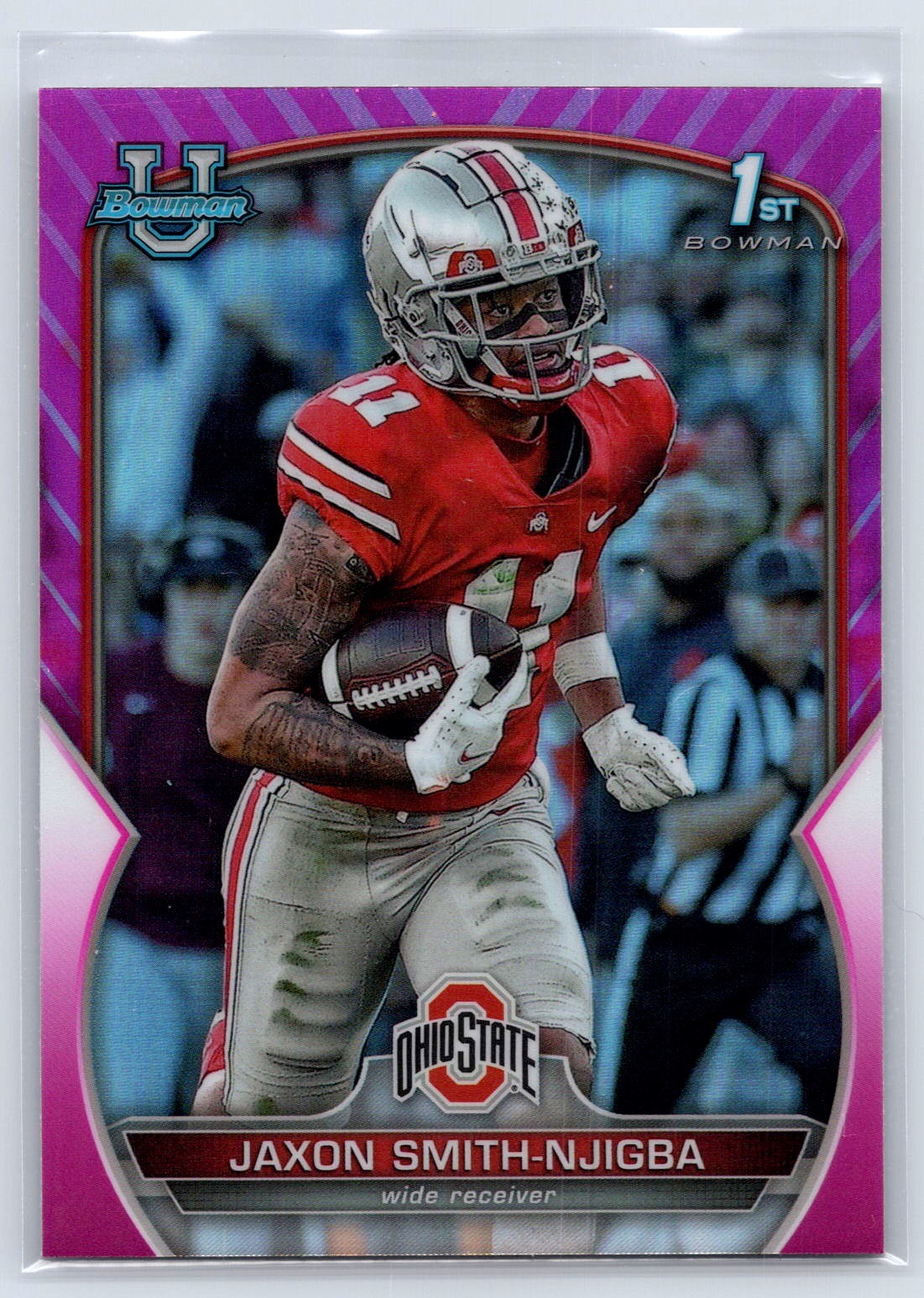 2022 Bowman University Chrome #78 Jaxon Smith-Njigba Pink Refractor Rookie