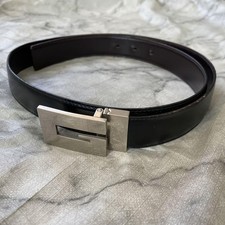 GUCCI Gucci Belt Buckle G Logo Genuine Leather Black
