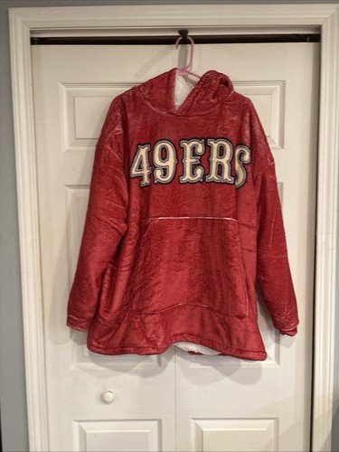 San Francisco 49ers Hoodie Size L Double Sided Logo Quilted Wool Blend RARE NEW