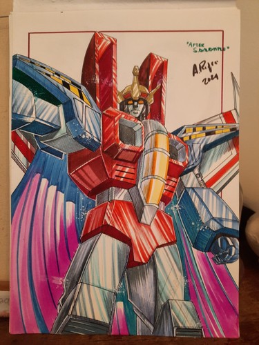 Original Starscream Comic Sketch Transformers G1 Kunstskizze von Aurelio Rigoni - Bild 1 von 4