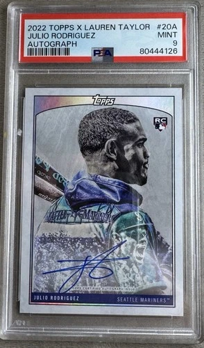 2022 Topps x Lauren Taylor Julio Rodriguez #20A - Auto /99 PSA 9 Mariners