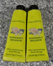 2-Crabtree & Evelyn SOMERSET MEADOW Ultra Moisturizing Hand Therapy 0.9 oz ea