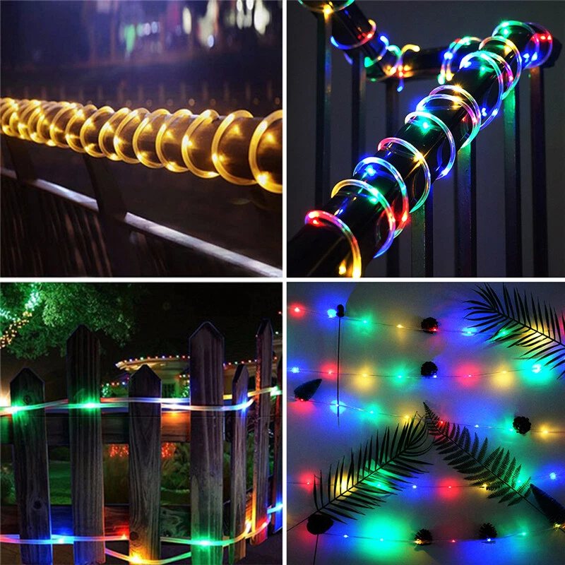 Cadena de Luz LED Solar Exterior Impermeable Jardín Piscina Lámpara Decorativa Foto 4 de 4