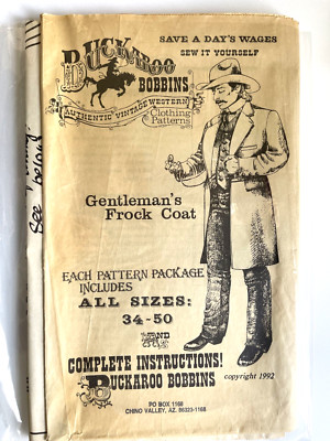 1990's Buckaroo Bobbins Gentleman's Frock Coat Size 34-50 UNCUT