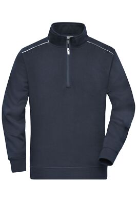 James & Nicholson Herren Workwear Half-Zip Sweatshirt Pullover Übergrößen JN895
