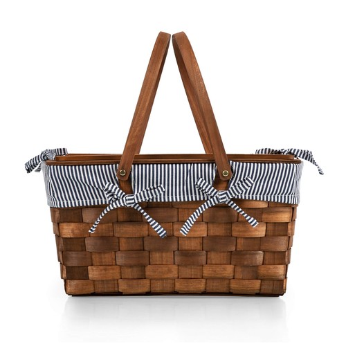 Kansas Handwoven Wood Picnic Basket - Picture 2 of 7