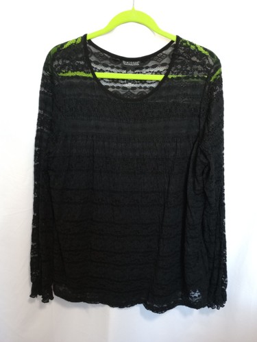 Schwarze Langarm gefütterte Spitzentunika DIALOGUE Gr. L - Bild 1 von 5