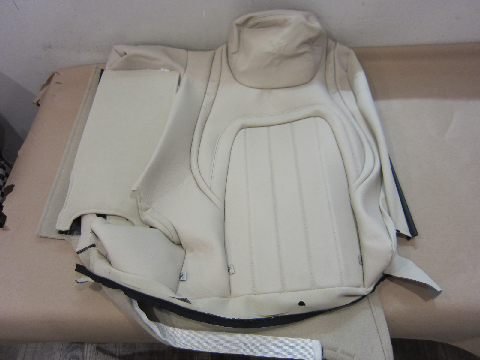 Maserati Quattroporte LH Rear Seat Back Cover. Sabbi Color. Part# 673003500