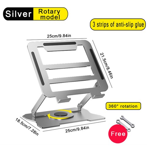 360 Rotating Adjustable Desk Laptop Stand Ergonimic Foldable Laptop Riser Stand - Picture 2 of 14