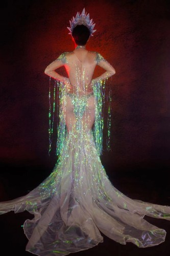 Sparkly Mermaid Sequins Evening Gown Stage Performance Singer Concert Costume - Picture 7 of 15