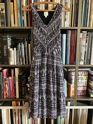 Anthropologie Blue And White Summer Dress, Size S | eBay
