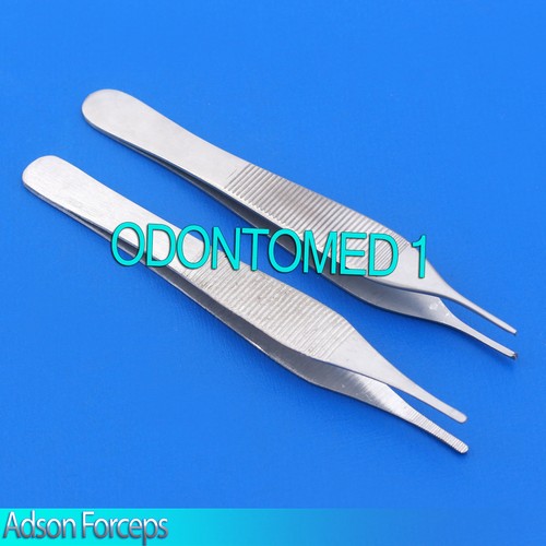2-Piece Adson Forceps Set - 4.75" German Stainless Steel, Serrated & 1x2 Teeth 6 thumbnail image