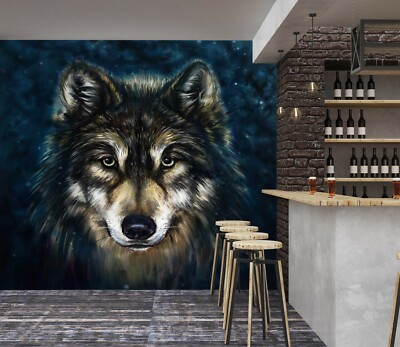 3D Black Wolf 492NA Wallpaper Wall Murals Removable Wallpaper Ava