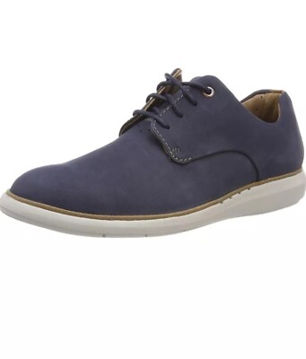 CLARKS UN VOYAGE PLAIN Navy Nubuck LEATHER Uk Size G UK