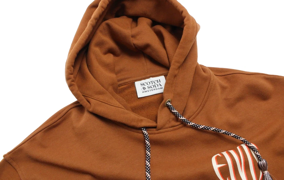 SCOTCH & SODA Hoodie Women's LARGE Pullover Hooded Pockets Brown - Image 4 of 4
