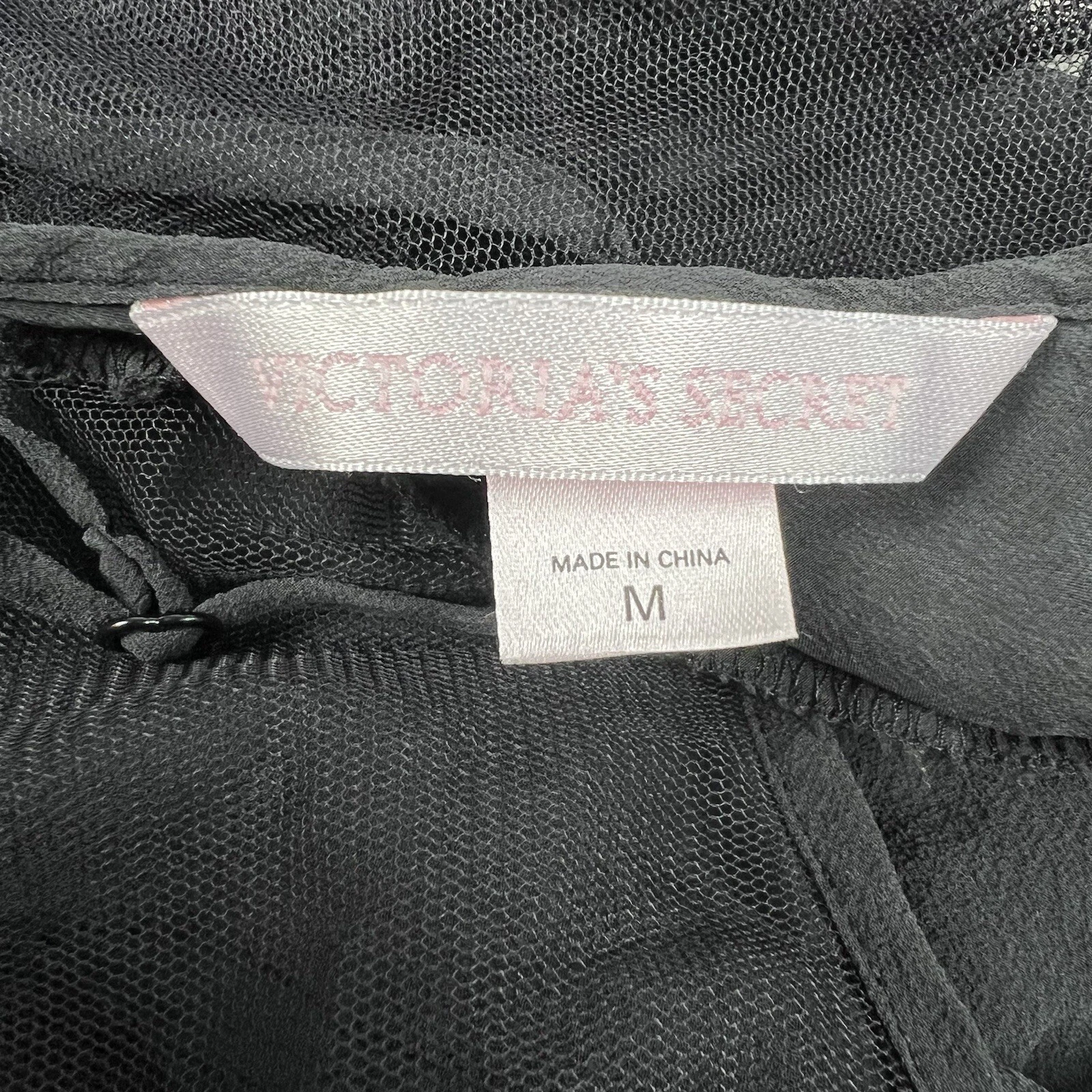 UNDERCOVER Abito slip Y2K Victoria's Secret semi trasparente nero 100% seta civettuola gotica taglia M