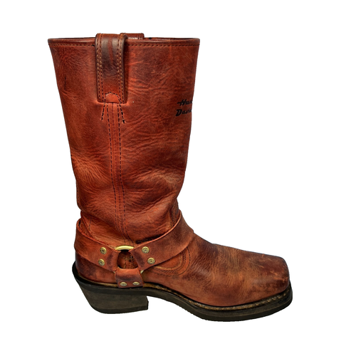 Harley Davidson Women's 87009 Harness Boots Size 7 Maroon Leather - Picture 3 of 17