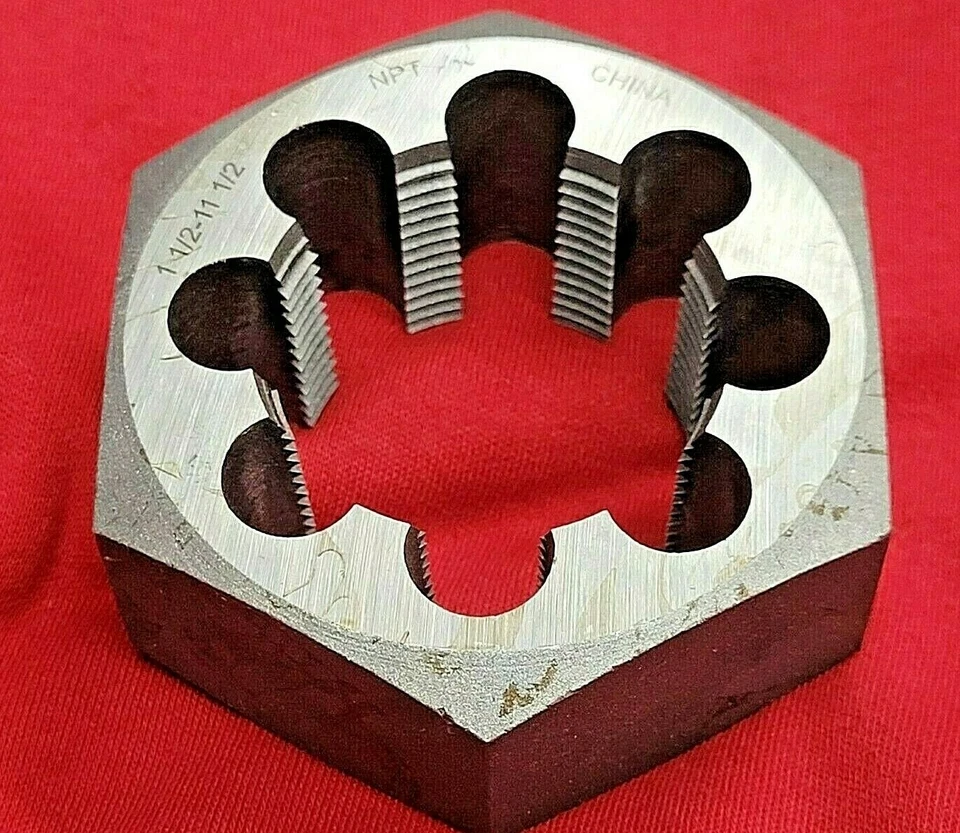 A-1 1-1/2" 11-1/2 TPI NPT Pipe Die Rethread Chaser 3.1" Hex CS A1 417-09612