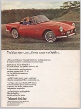 1964 Triumph Spitfire Red Convertible VIntage Print Ad