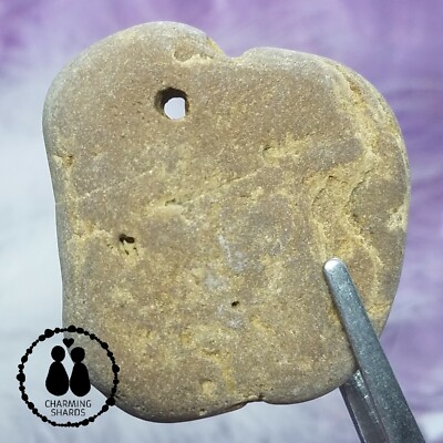 HOLEY HAG STONE NATURAL SURF TUMBLED BEACH ROCK WISHING GOOD LUCK FAIRY #1412