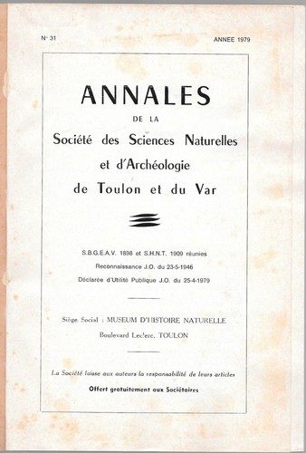 ANNALS of the Society of Natural Sciences and Archaeology of TOULON and VAR - Picture 3 of 12