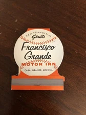 Vintage Francisco Grande Motor Inn Match Book San Francisco Giants MLB Baseball