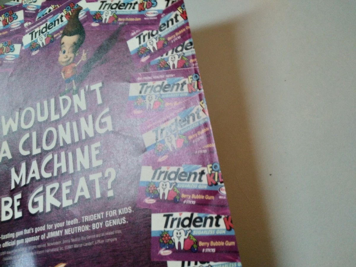 TRiDENT 「ADVANCE GENERATION 」ポスター Trident Chewing Gum + Jimmy Neutron Nickelodeon 2001 Print